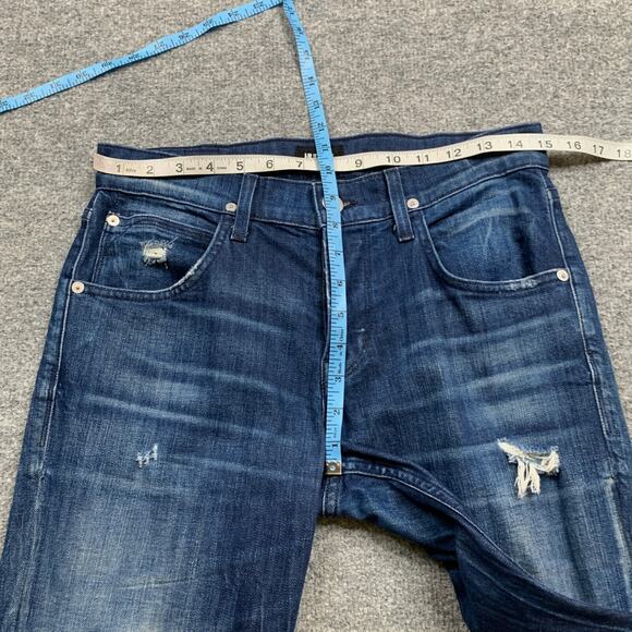 Hudson Jeans Mens 30 Blake SLIM Straight Distressed 5 Pocket Whiskered Denim - Picture 4 of 12